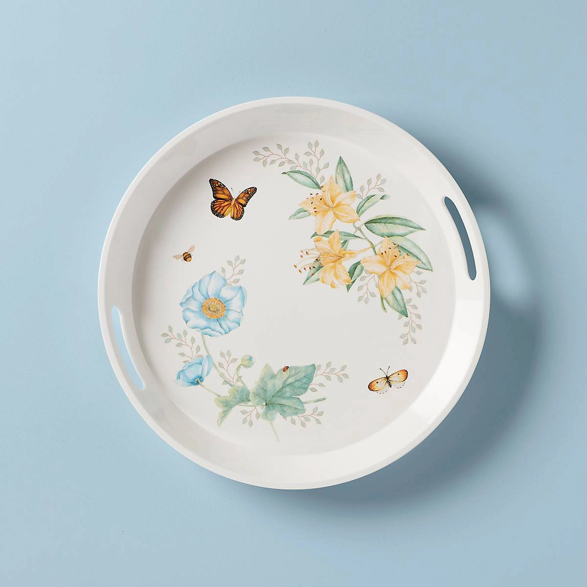 Butterfly Meadow Melamine Round Traymodern kitchen decor ,kitchen dinner set ,dinnerware 