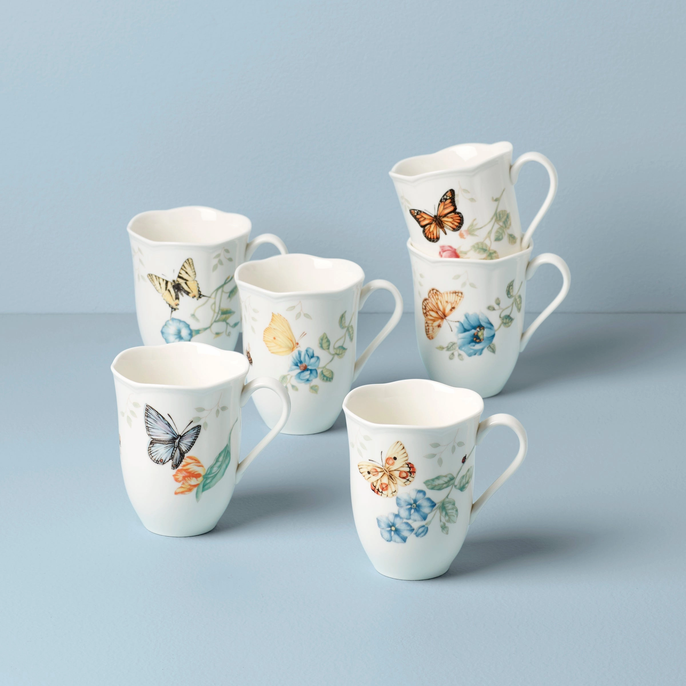 Butterfly Meadow Mugs - Set of 6modern kitchen decor ,kitchen dinner set ,dinnerware 