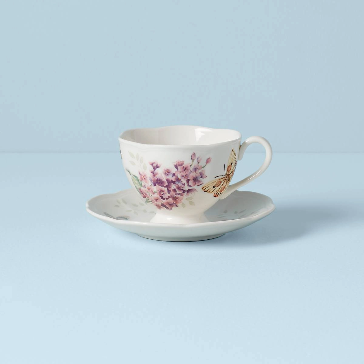 Butterfly Meadow Orange Sulphur Cup and Saucerglass cups ,personalized mugs 