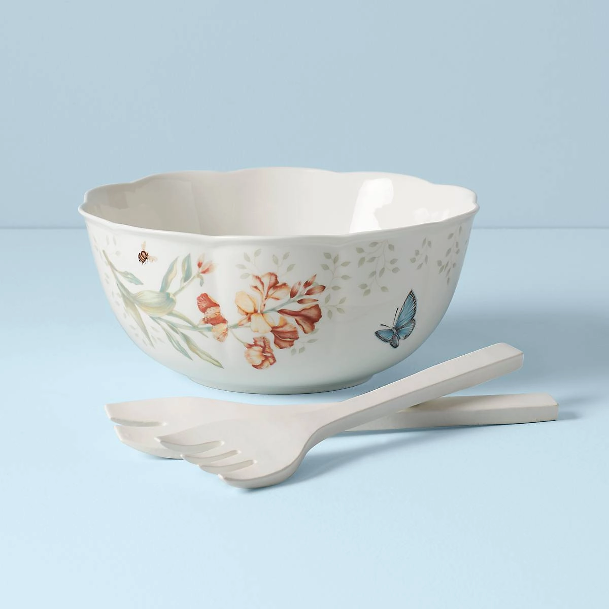Butterfly Meadow Salad Bowl & Servers