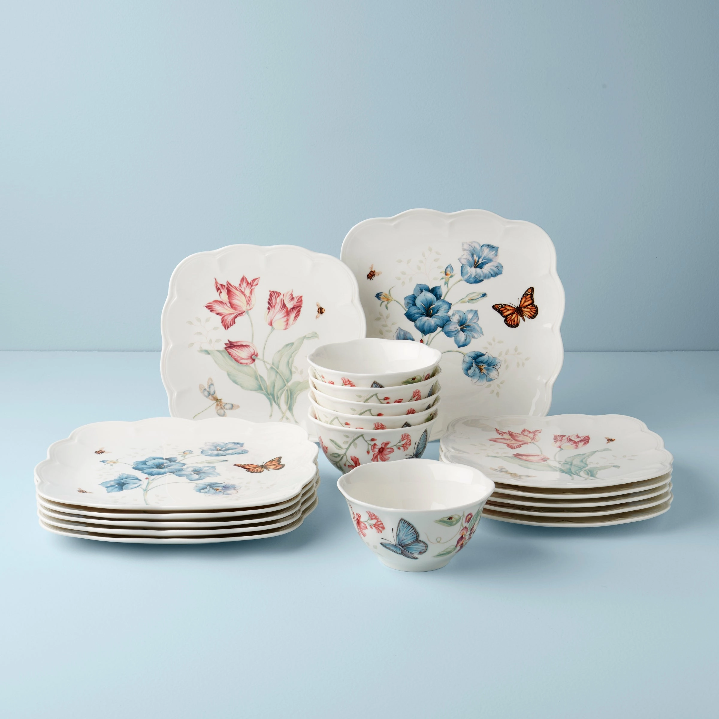 Butterfly Meadow Square 18-Piece Dinnerware Setmodern kitchen decor ,kitchen dinner set ,dinnerware 