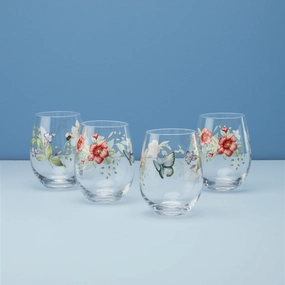 Butterfly Meadow Stemless Wine Glasses - Set Of 4glass cups ,personalized mugs 