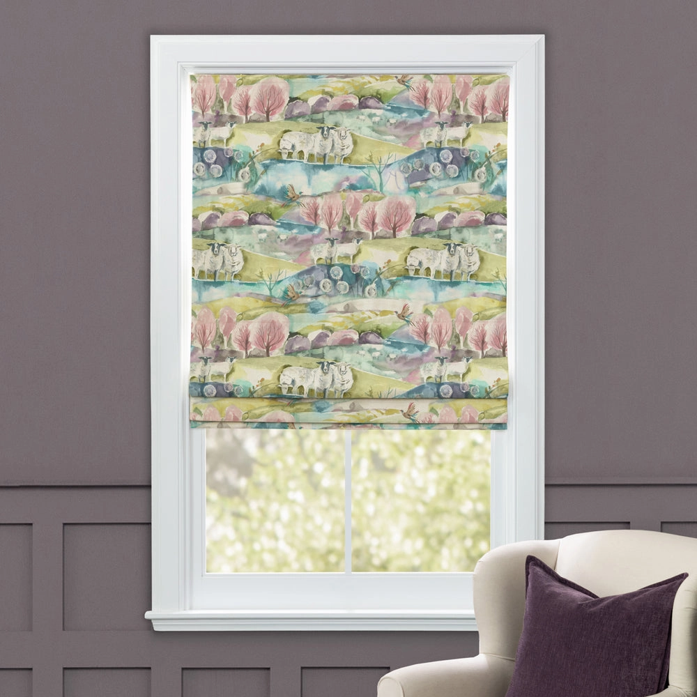 Buttermere Printed Cotton Made to Measure Roman Blinds Sweetpea