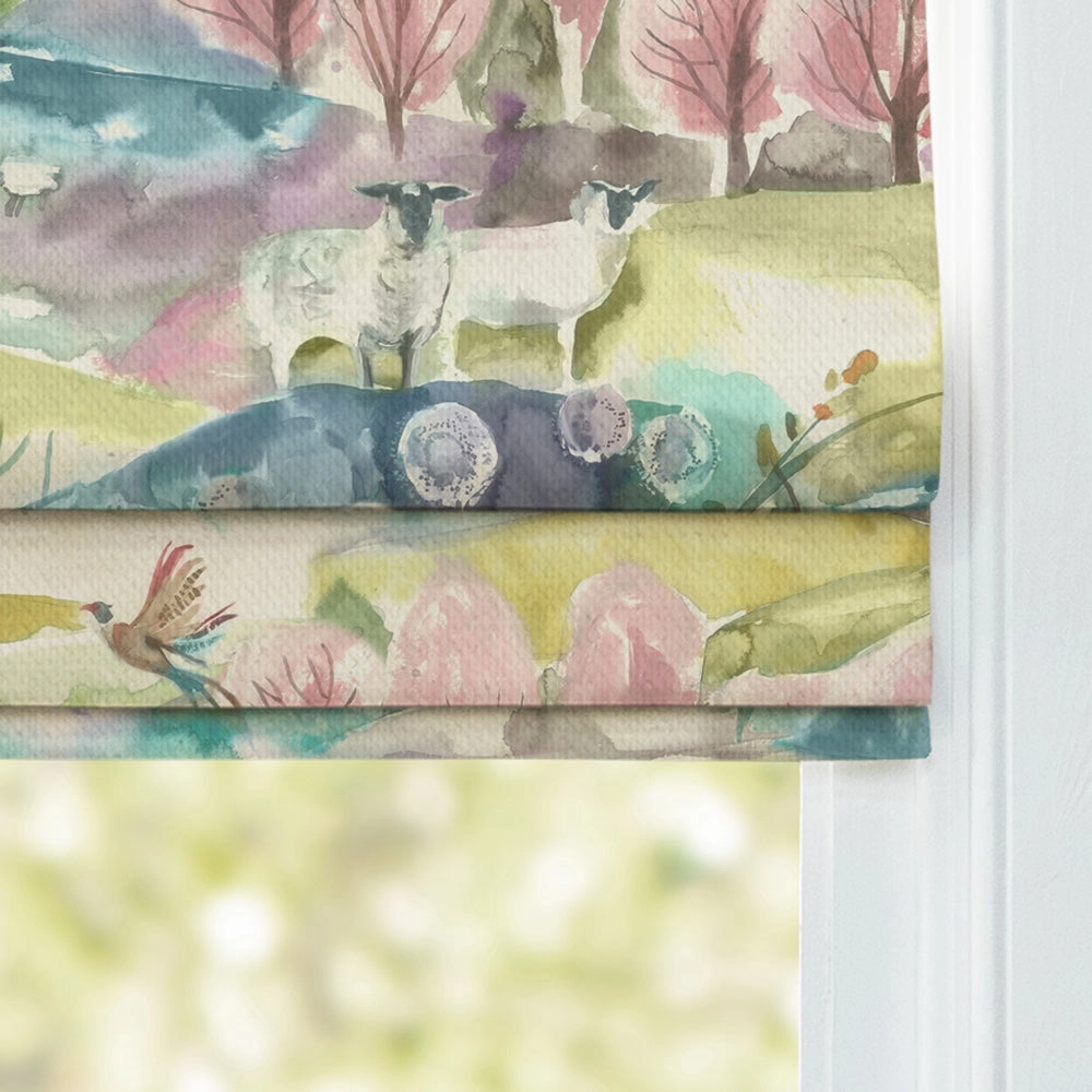 Buttermere Printed Cotton Made to Measure Roman Blinds Sweetpea