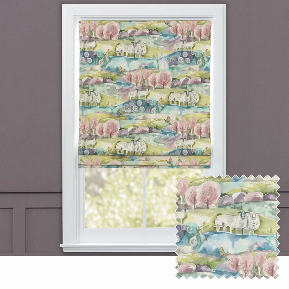 Buttermere Printed Cotton Made to Measure Roman Blinds Sweetpeabedding sets ,throw blankets 