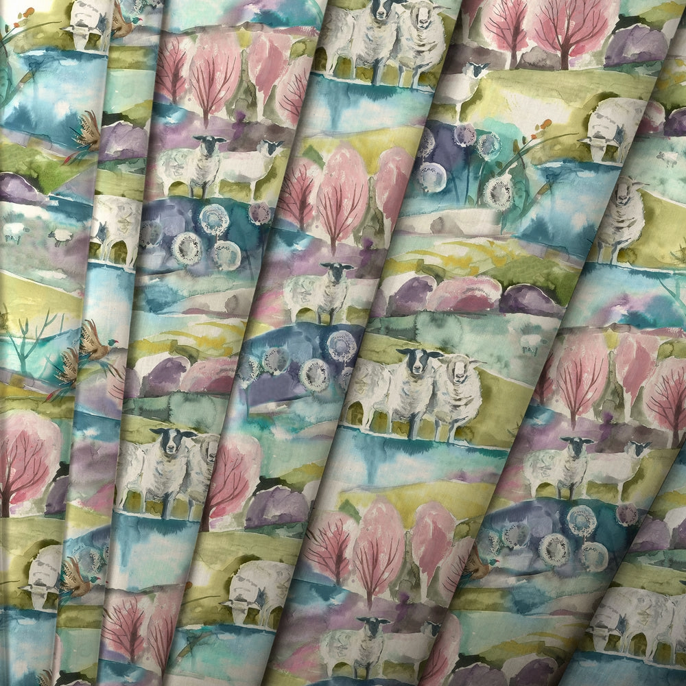 Buttermere Printed Cotton Made to Measure Roman Blinds Sweetpea