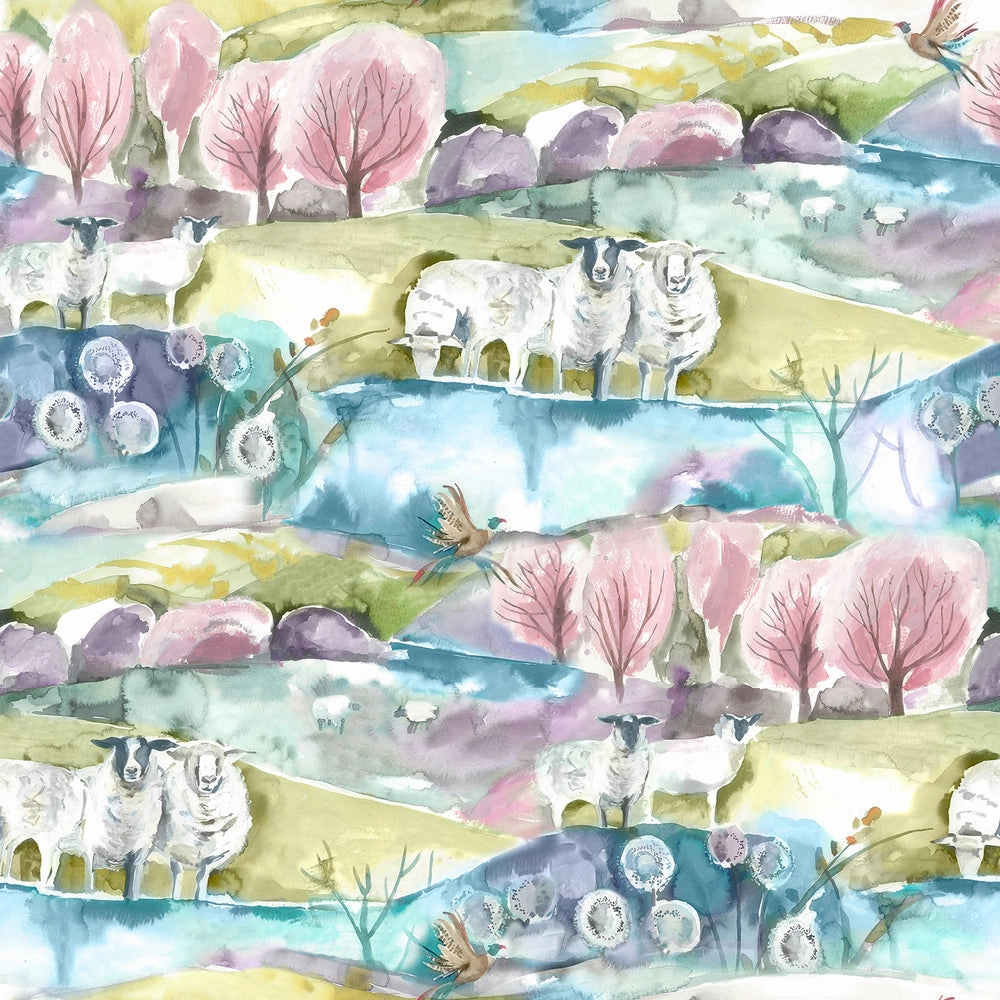 Buttermere Printed Cotton Made to Measure Roman Blinds Sweetpea