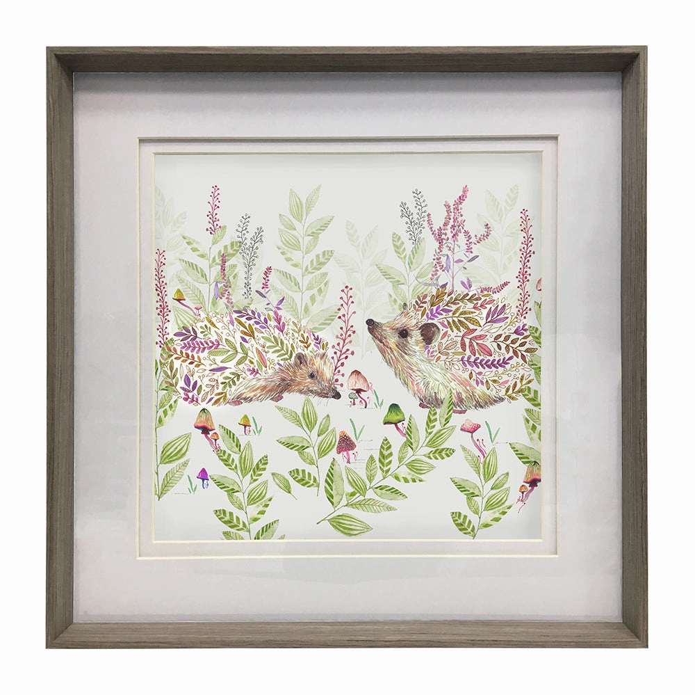 Buttons & Ginger Framed Print Nut/Ginger Linen