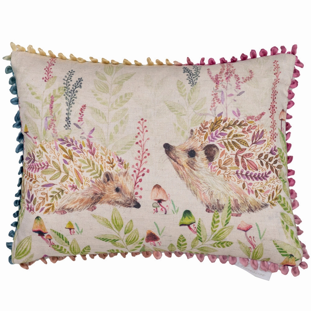 Buttons & Ginger Small Printed Feather Cushion Linen