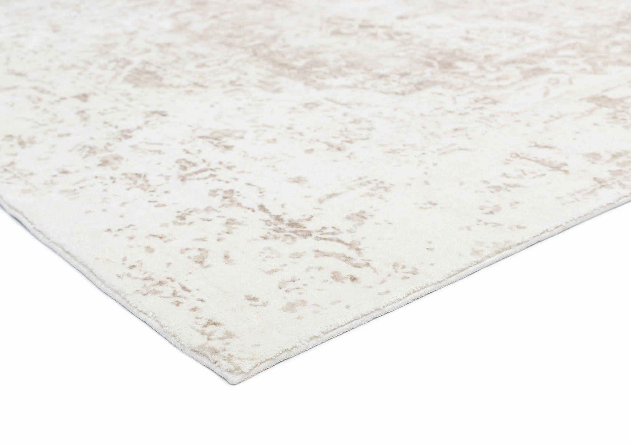 Cabanela Cream and Beige Distressed Washable Rug