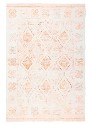 Caitlin Orange and Peach Tribal Pattern Washable Rug *NO RETURNS UNLESS FAULTYmodern color block patchwork rug