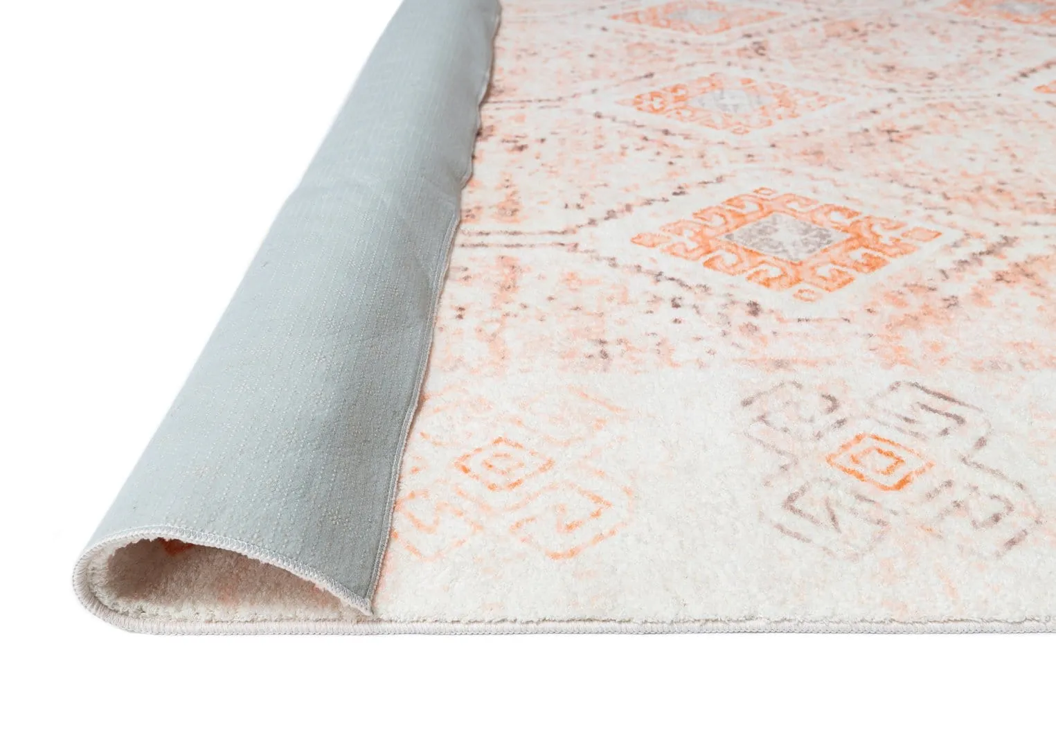 Caitlin Orange and Peach Tribal Pattern Washable Rug *NO RETURNS UNLESS FAULTY