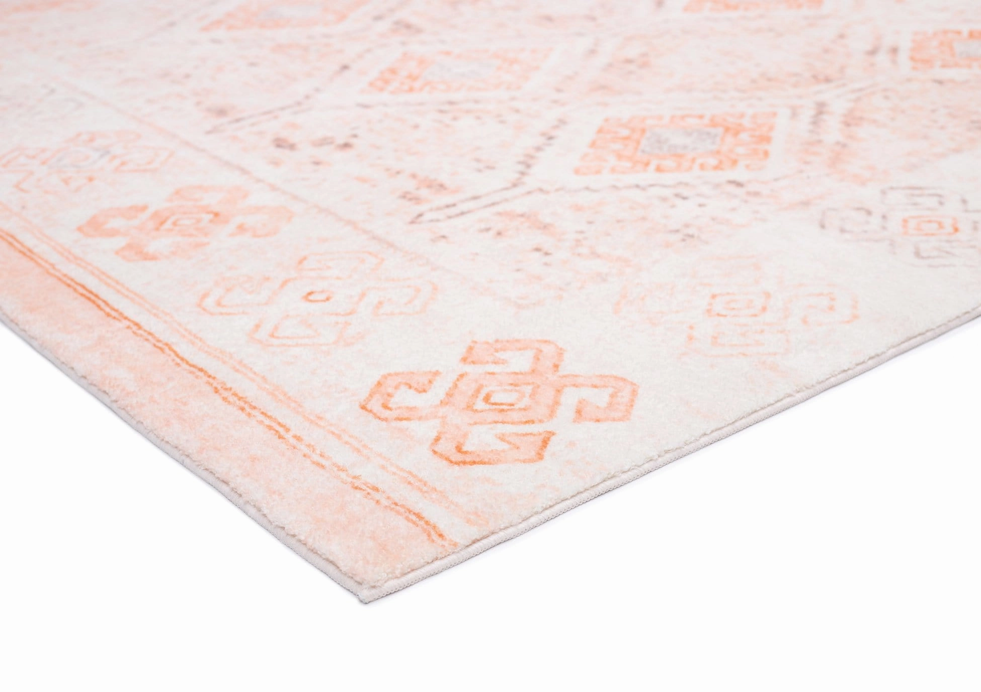 Caitlin Orange and Peach Tribal Pattern Washable Rug *NO RETURNS UNLESS FAULTY