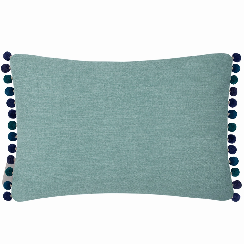 Cala Printed Pom Pom Cushion Marine
