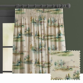 Caledonian Forest Ann Printed Made to Measure Curtains Topazbedding sets ,throw blankets 