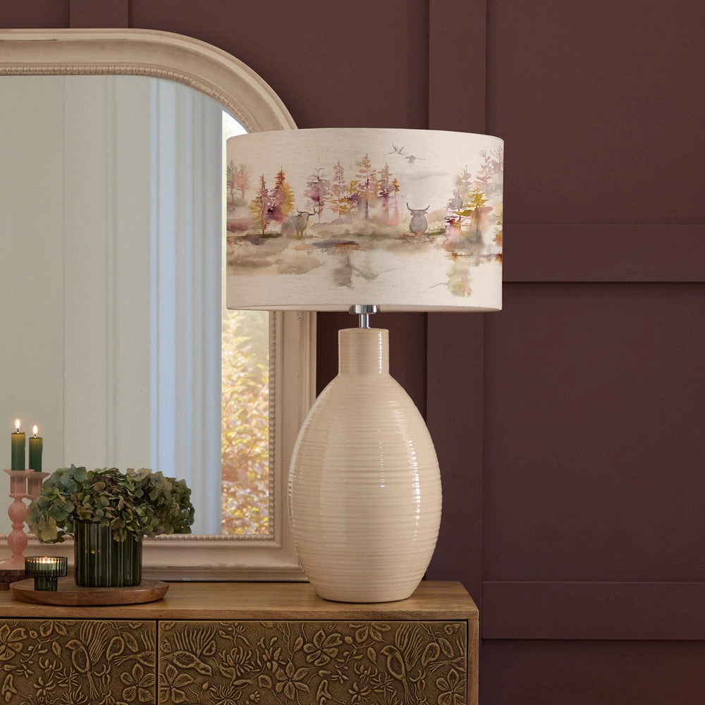 Caledonian Forest Eva & Epona Complete Table Lamp Cream/Linen