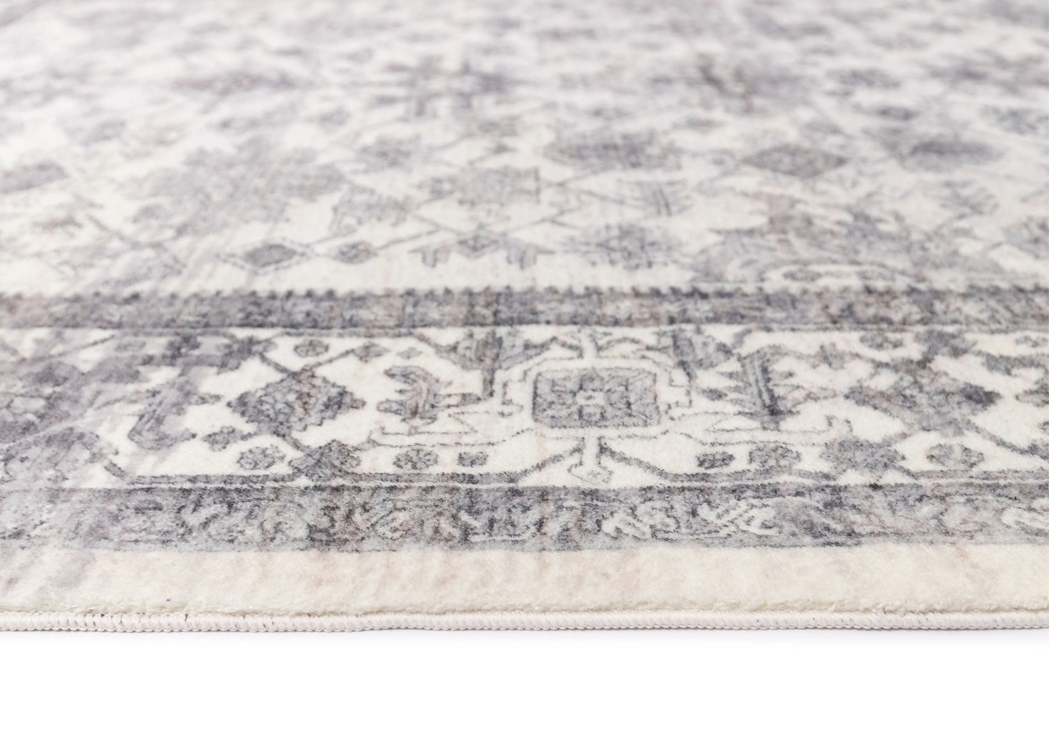 Calliope Grey and Ivory Distressed Washable Rug *NO RETURNS UNLESS FAULTY