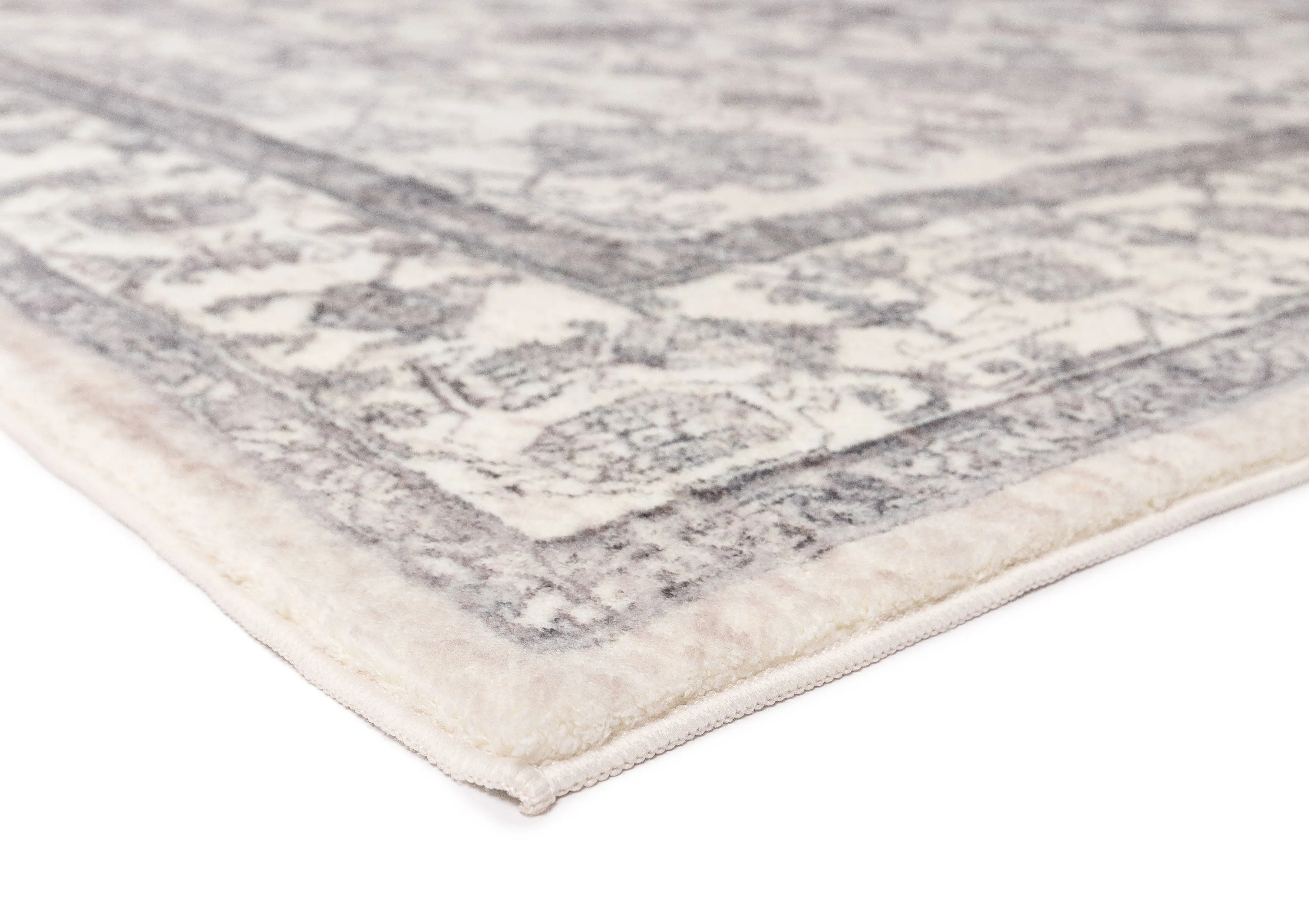 Calliope Grey and Ivory Distressed Washable Rug *NO RETURNS UNLESS FAULTY