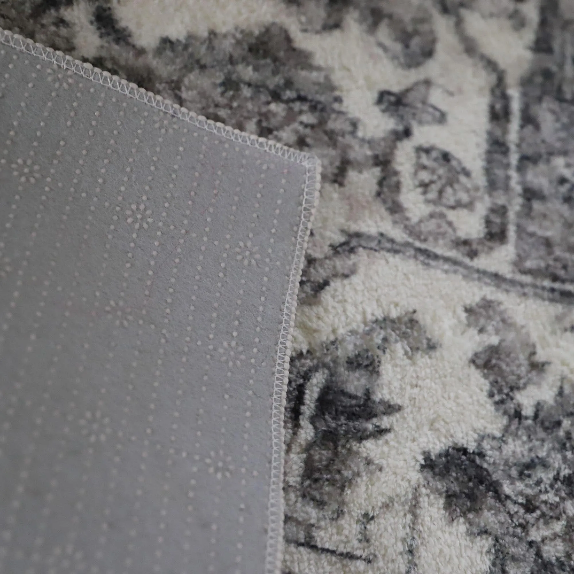 Calliope Grey and Ivory Distressed Washable Rug *NO RETURNS UNLESS FAULTY
