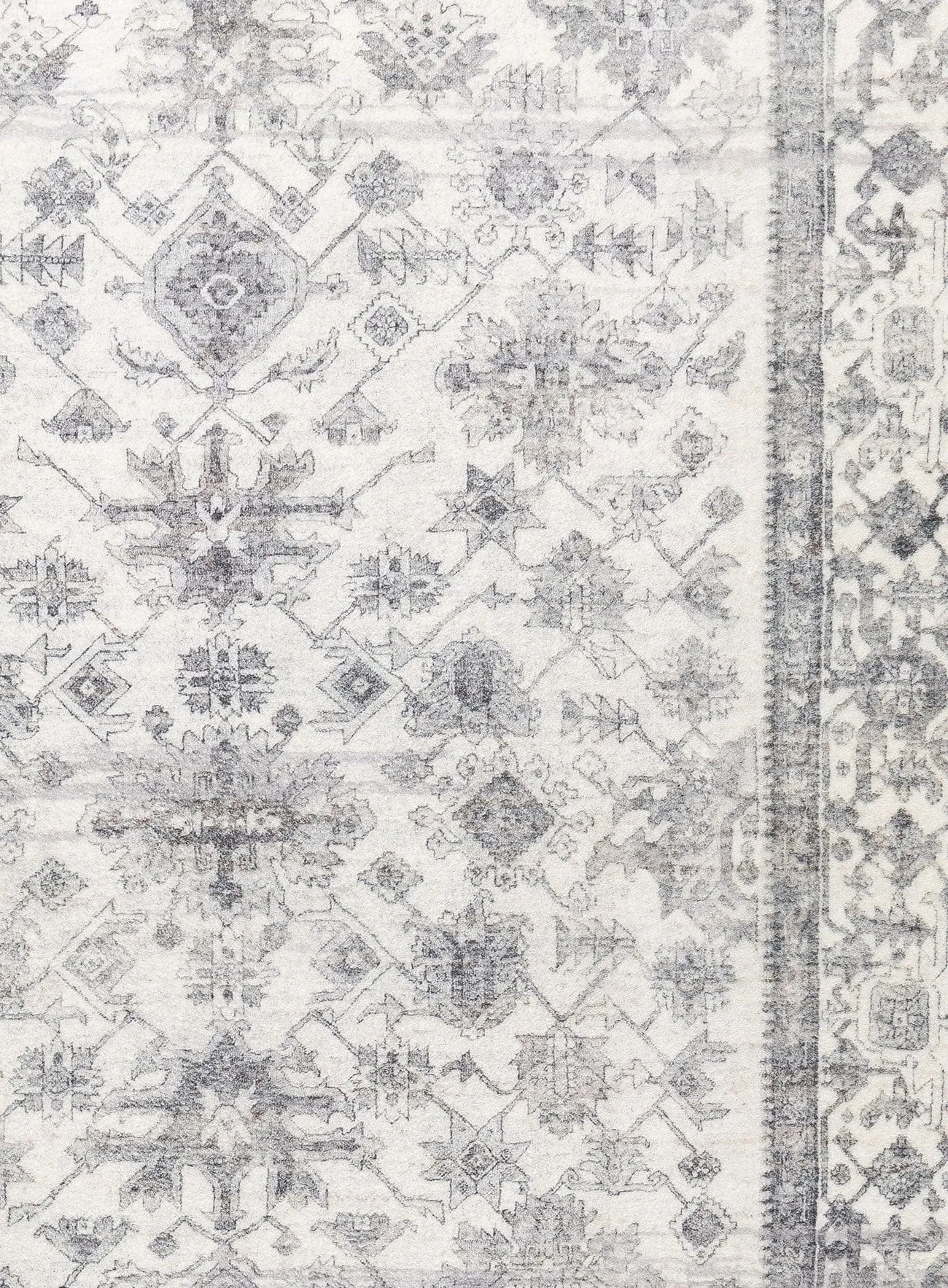 Calliope Grey and Ivory Distressed Washable Rug *NO RETURNS UNLESS FAULTY