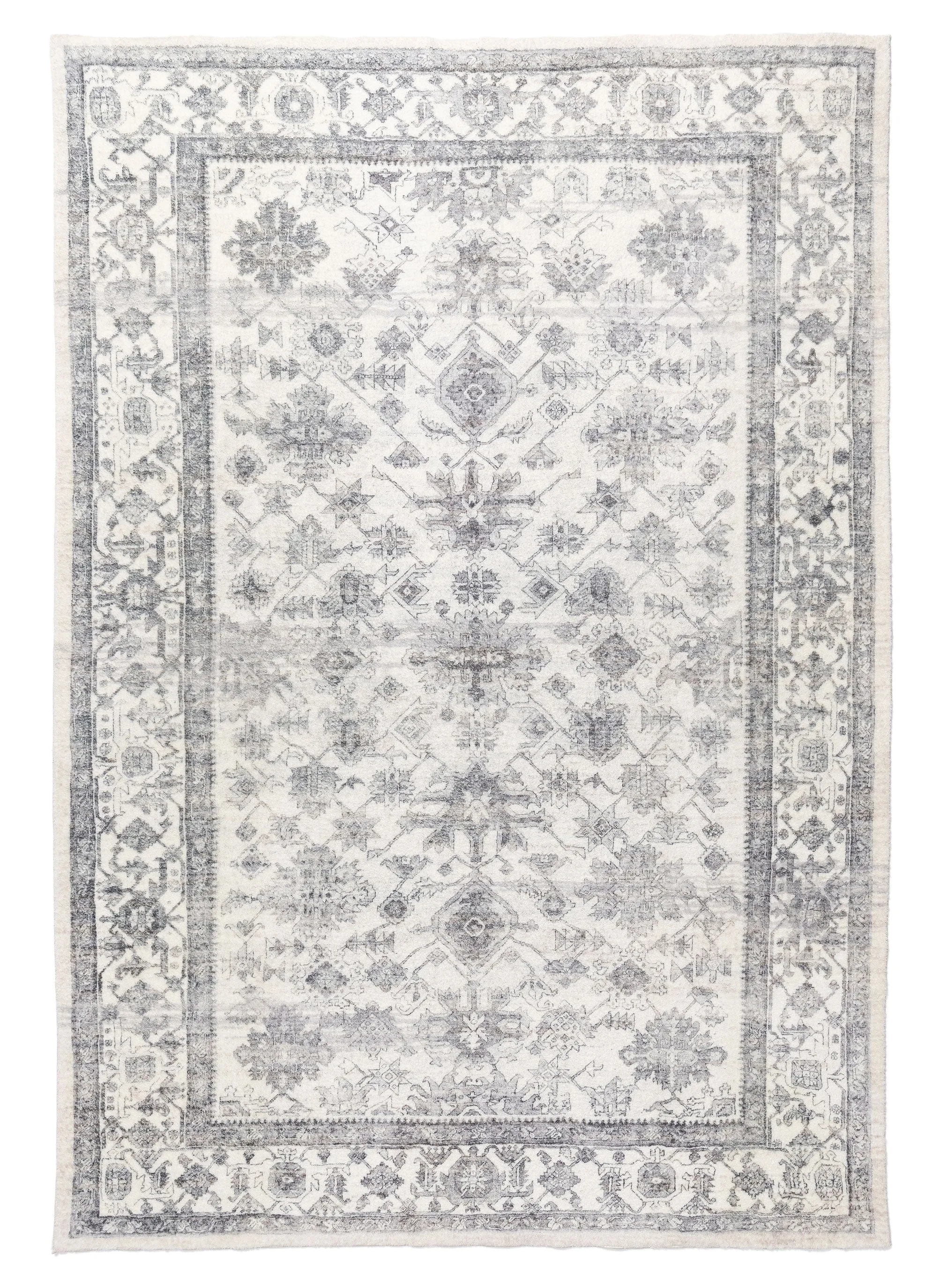 Calliope Grey and Ivory Distressed Washable Rug *NO RETURNS UNLESS FAULTYmodern color block patchwork rug