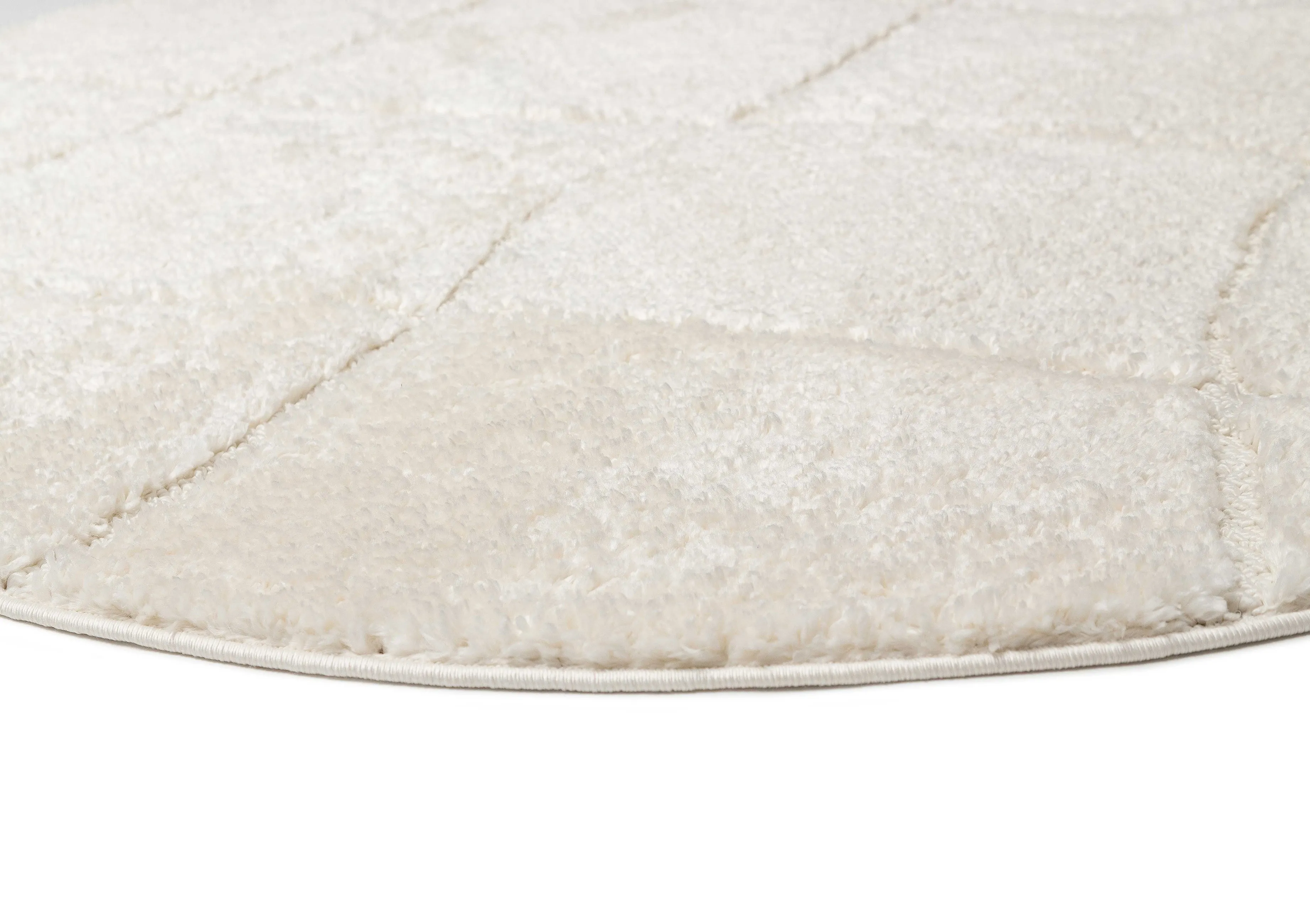 Calypso Ivory Cream Textured Tribal Round Rug