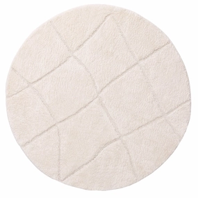 Calypso Ivory Cream Textured Tribal Round Rugmodern color block patchwork rug