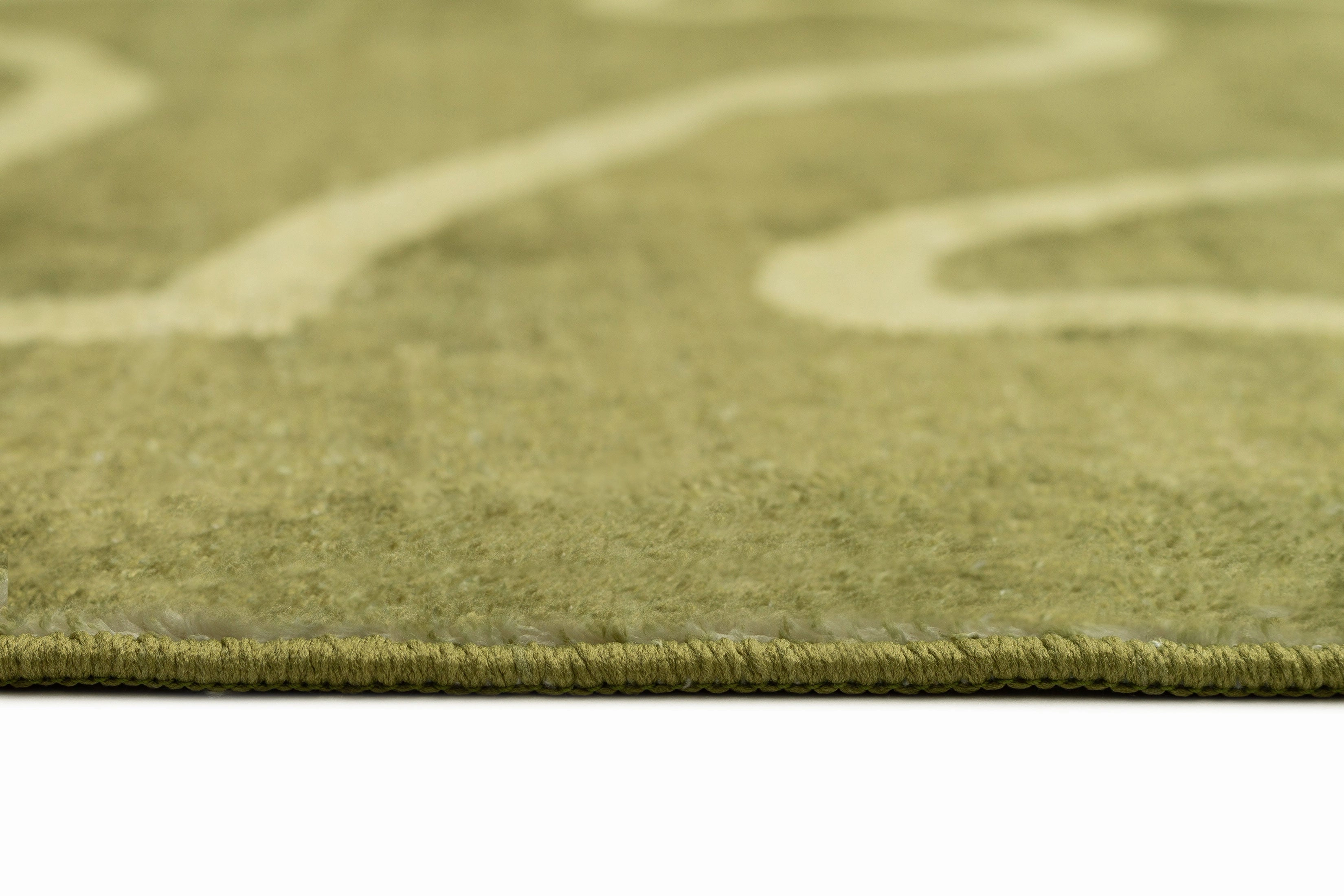 Canali Green Hand Drawn Washable Rug