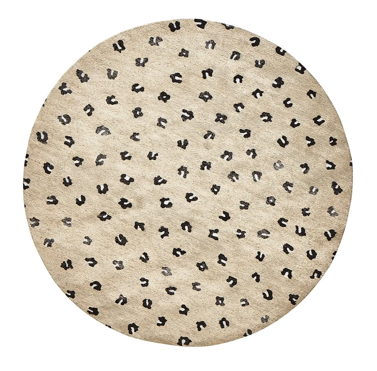 Candice Beige Round Leopard Animal Pattern Rug *NO RETURNS UNLESS FAULTYmodern color block patchwork rug