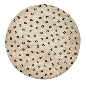 Candice Beige Round Leopard Animal Pattern Rug *NO RETURNS UNLESS FAULTYmodern color block patchwork rug