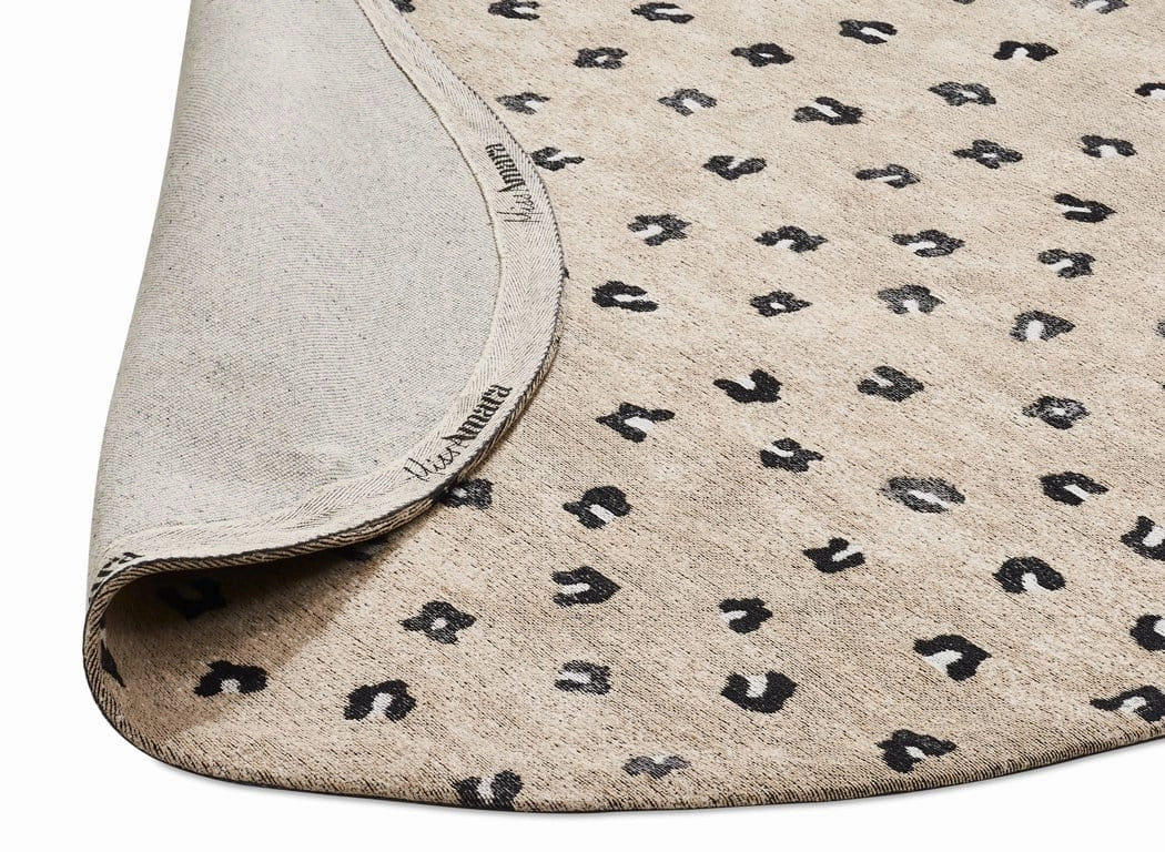Candice Beige Round Leopard Animal Pattern Rug *NO RETURNS UNLESS FAULTY