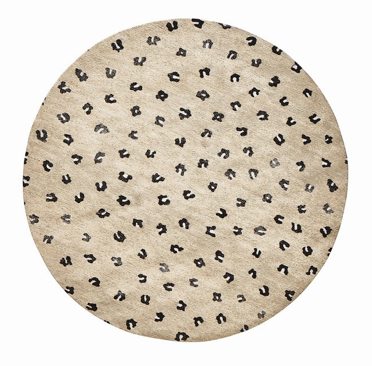 Candice Beige Round Leopard Animal Pattern Rug *NO RETURNS UNLESS FAULTYmodern color block patchwork rug