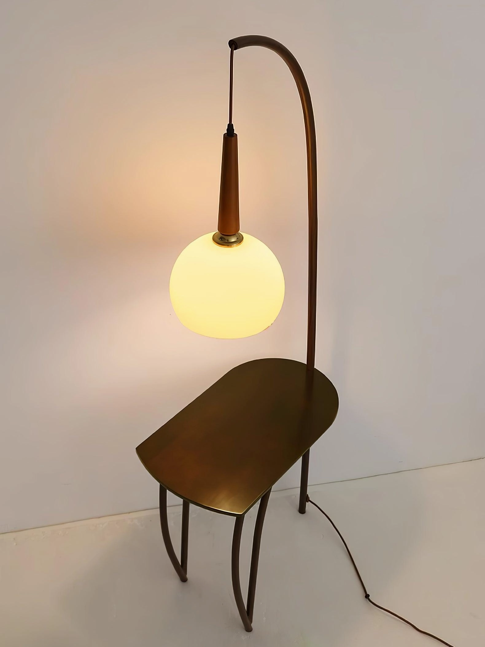 Cantilever Wood Accent Floor Lamp