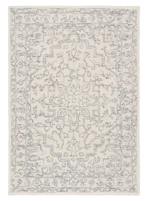 Capella Ivory Grey Medallion Tufted Wool Rugmodern color block patchwork rug