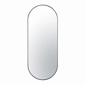 Capsule 434MI24BL 24x60 Oval Mirror - Blackwall mounted decorative mirror,full length dressing mirror
