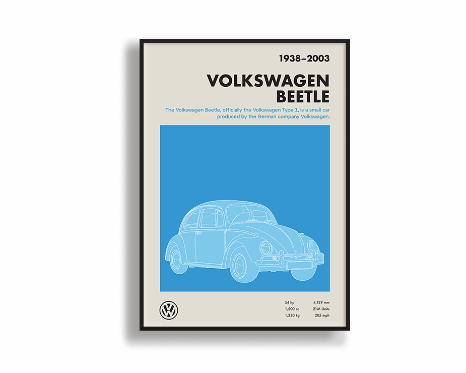 Car Print Volkswagen Beetle 01modern abstract painting decor