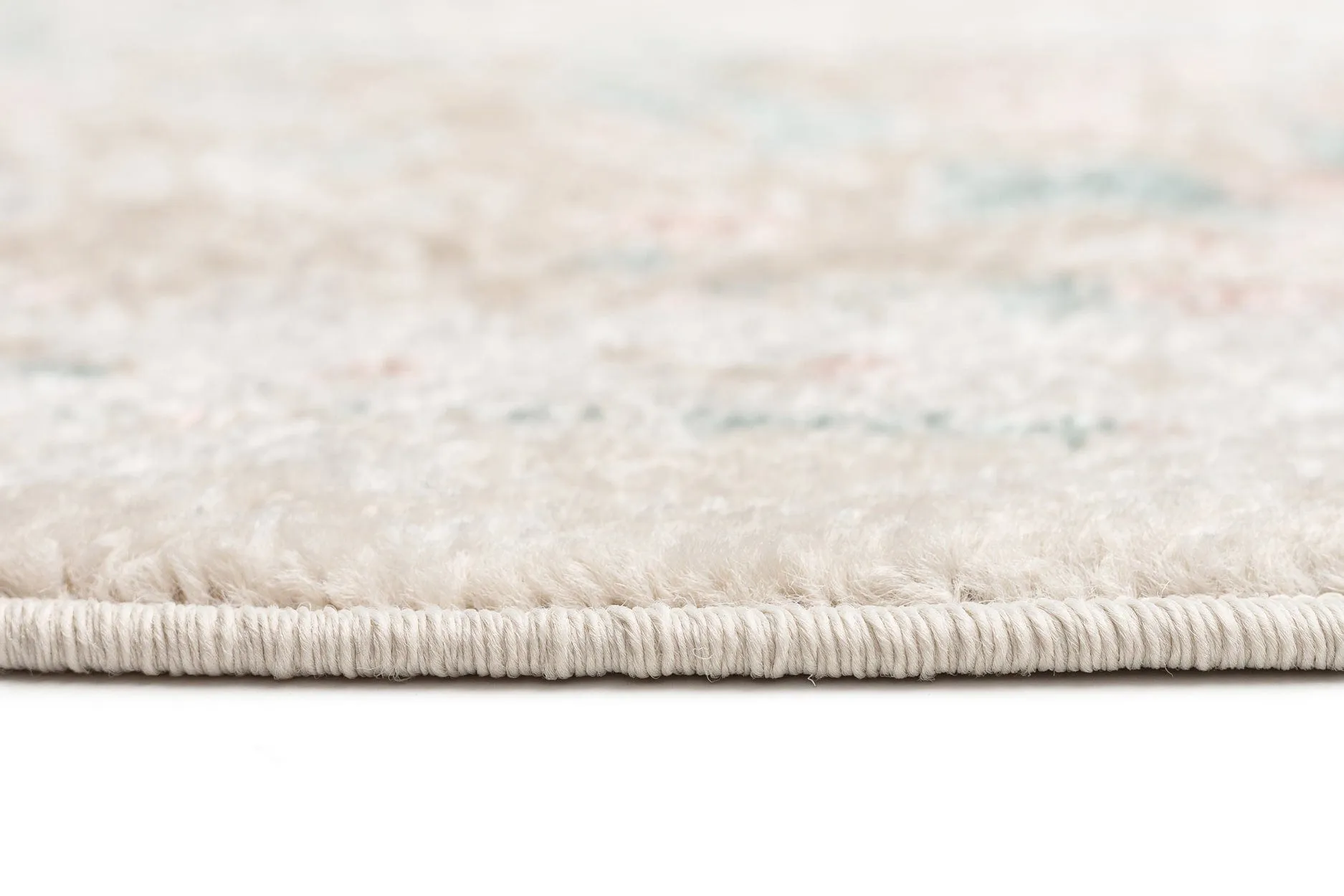Caribou Cream and Pink Traditional Round Rug