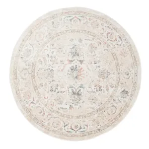 Caribou Cream and Pink Traditional Round Rugmodern color block patchwork rug
