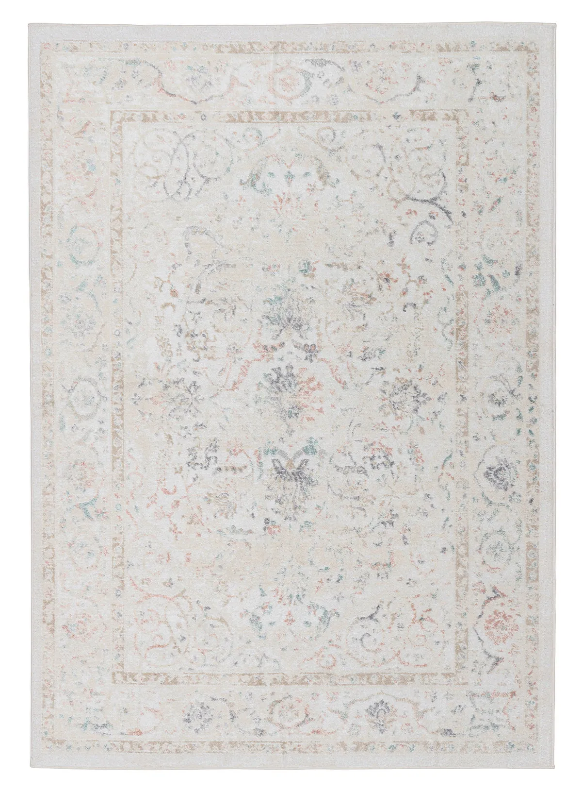Caribou Cream and Pink Traditional Rugmodern color block patchwork rug