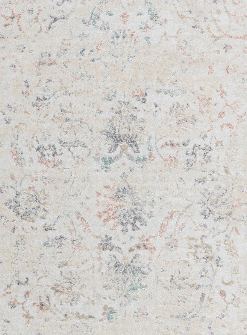 Caribou Cream and Pink Traditional Rug