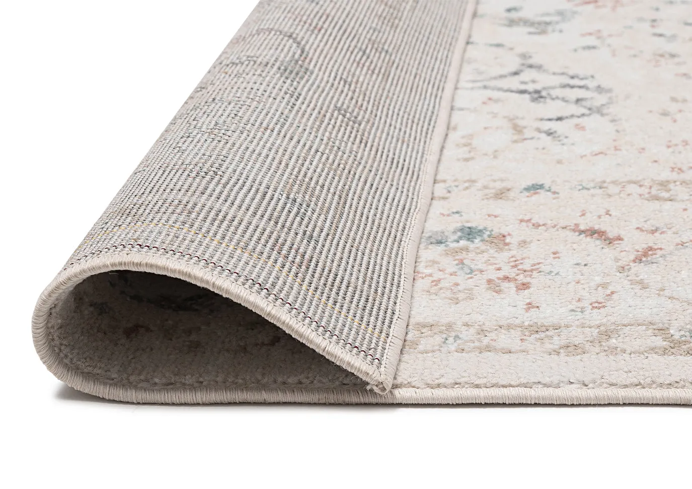 Caribou Cream and Pink Traditional Rug