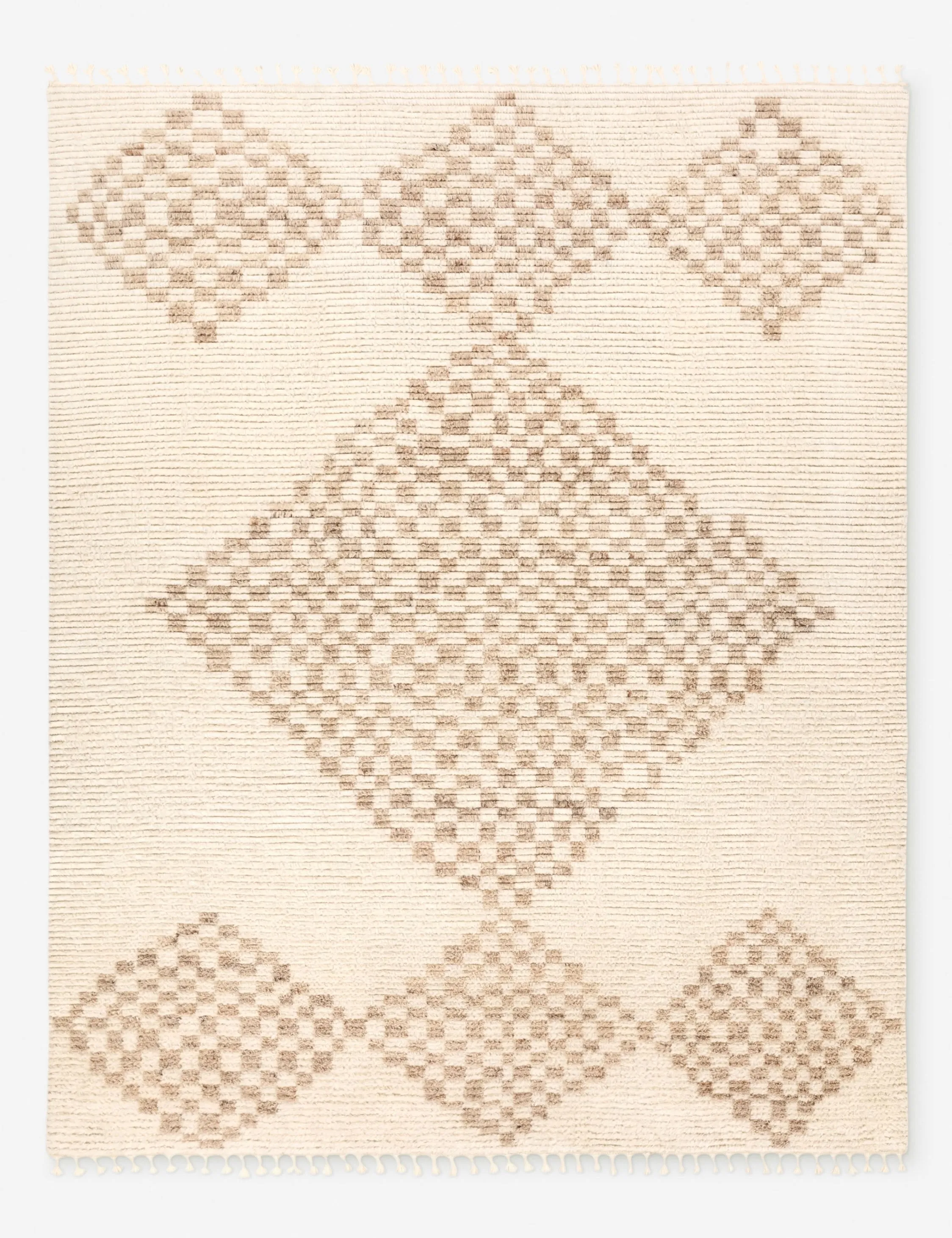 Carita Hand-Knotted Wool Moroccan-Style Rugmodern color block patchwork rug