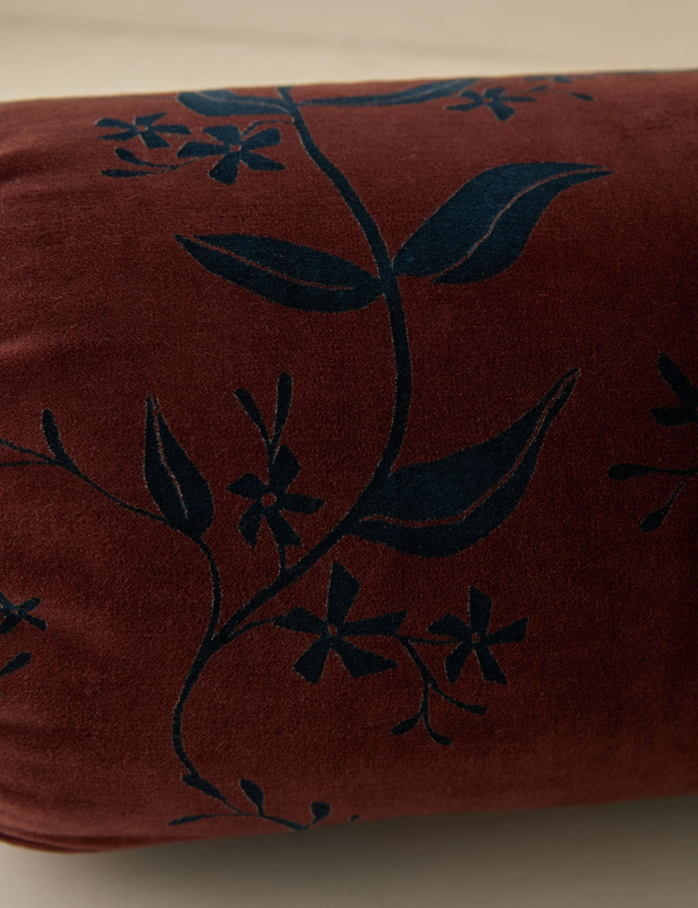 Carmine Velvet Bolster Pillow