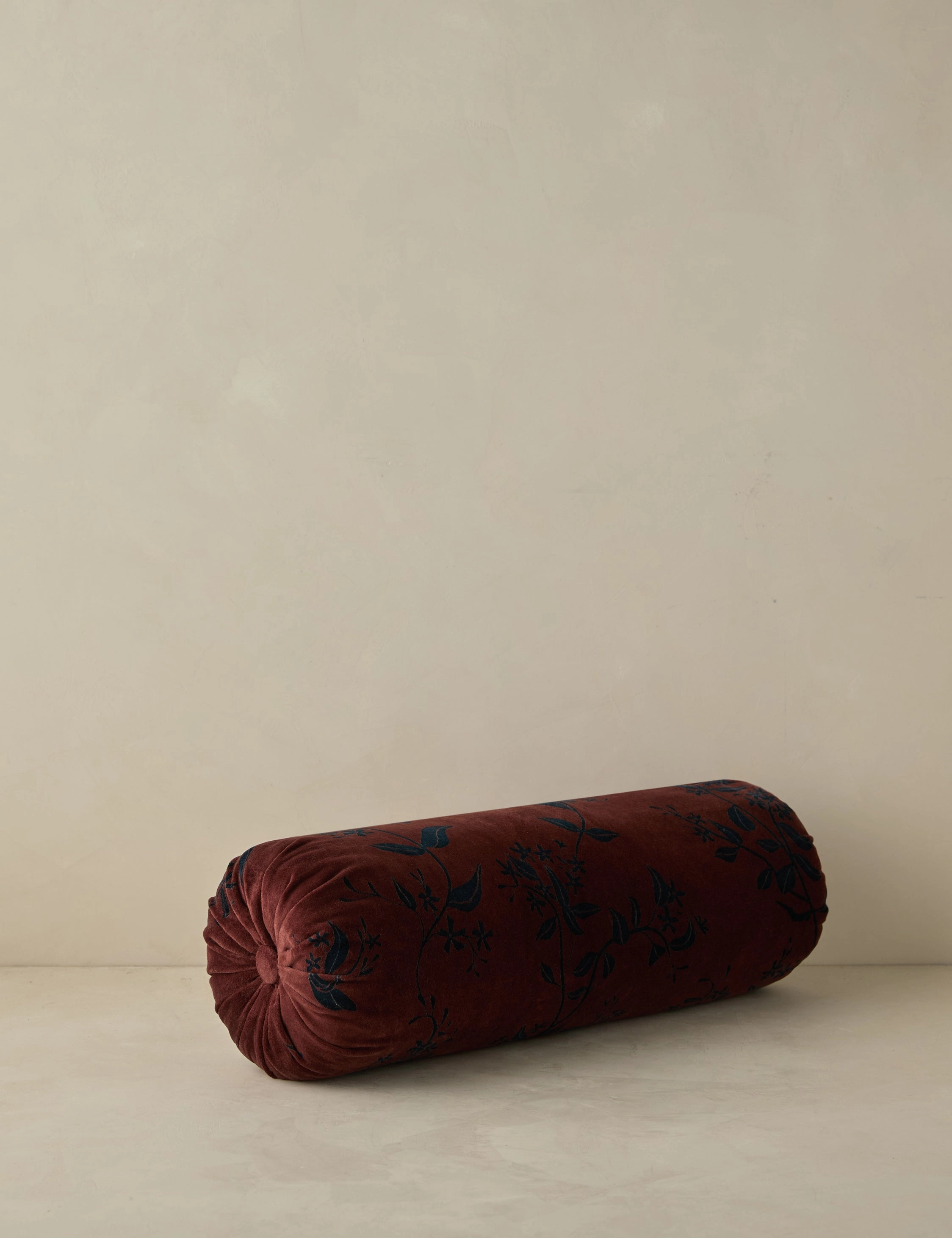 Carmine Velvet Bolster Pillow