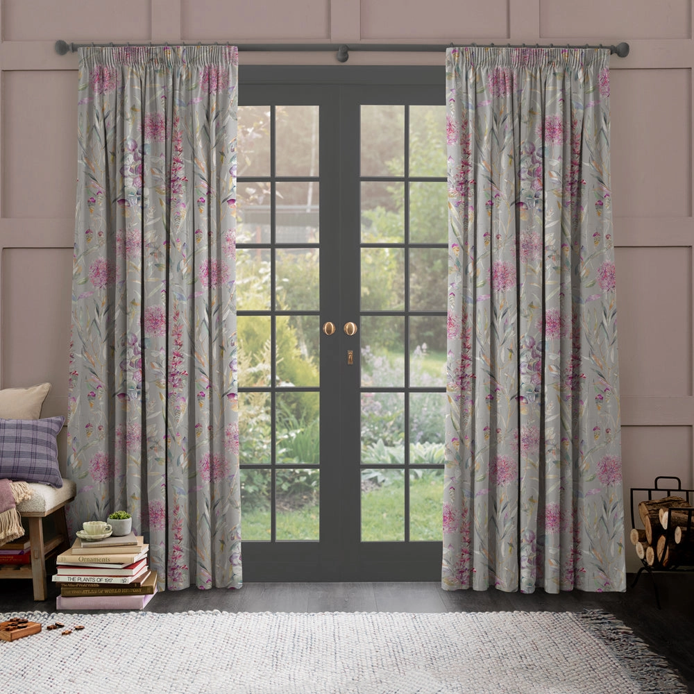 Carneum Fiona Printed Made to Measure Curtains Raspberry
