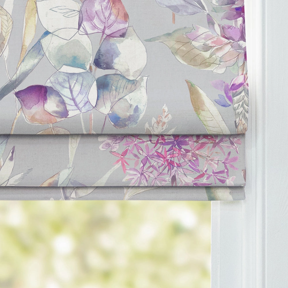 Carneum Floral Printed Cotton Made to Measure Roman Blinds Raspberry