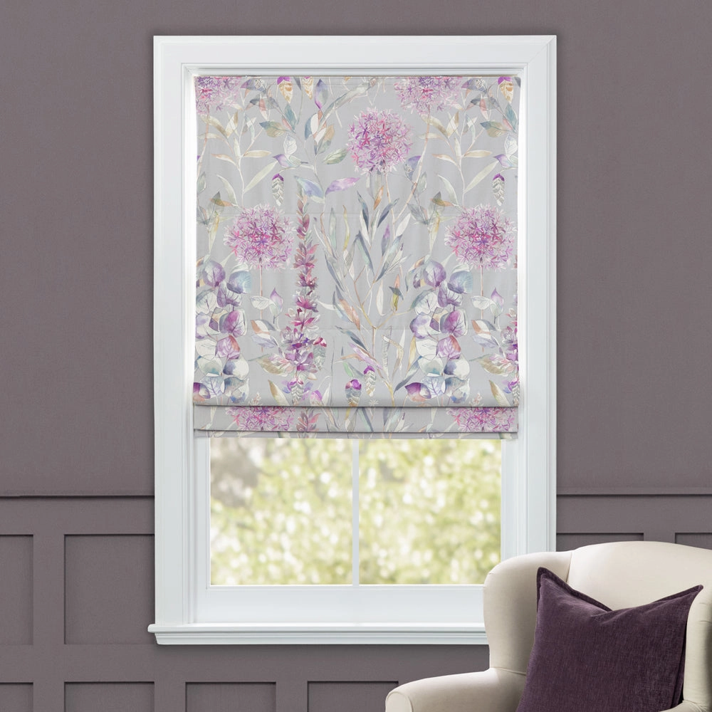 Carneum Floral Printed Cotton Made to Measure Roman Blinds Raspberry