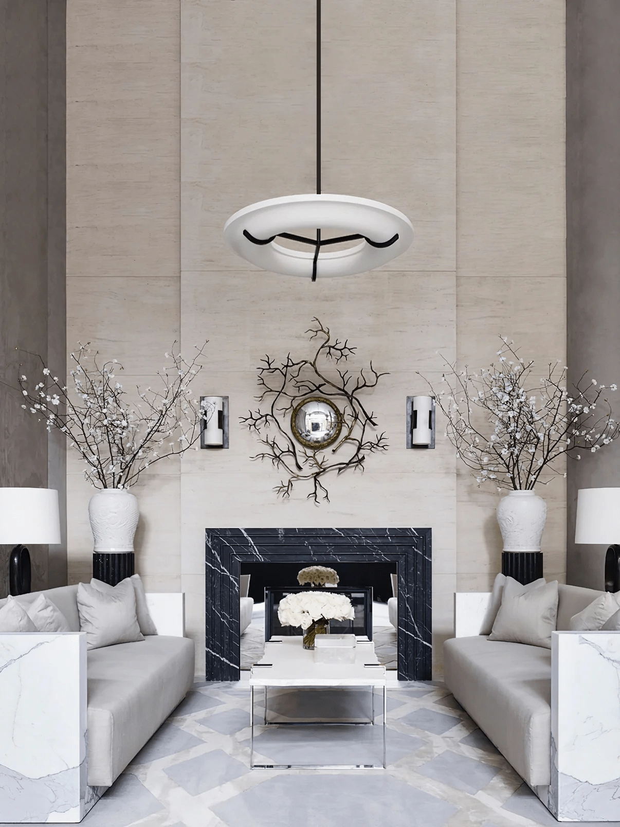 Carve Alabaster Pendant Light