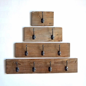 Cast Iron Wall Hooks with Solid Wood Basehome decor ,wall decor 