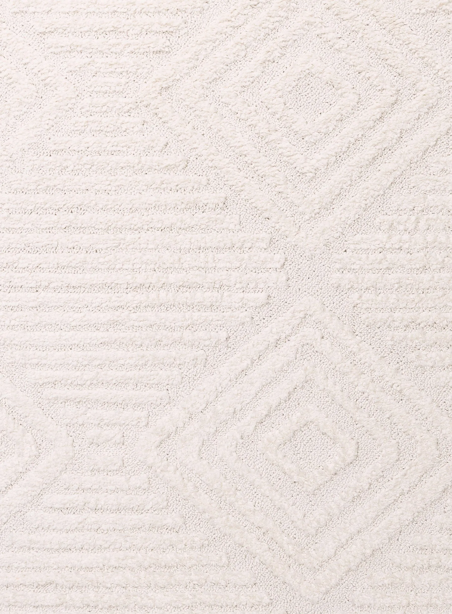 Catriona Ivory Cream Geometric Textured Rug